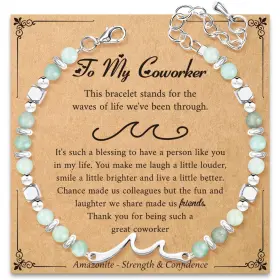 Agot 2054- Inspirational Gifts Wave Bracelets For Women Healing Amazonite Bracelet