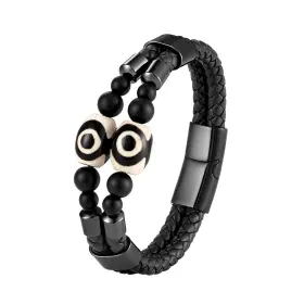 FB02377 CARICY Mens Bracelet Onyx Healing Stone Bead