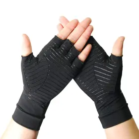610521990317 CARLINE Arthritis Copper Compression Gloves Comf