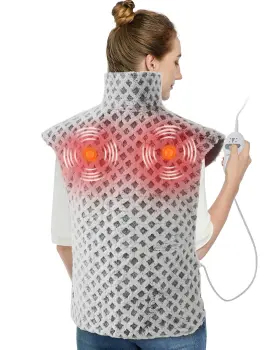 LYMZ-BACK4PVM-GREY CAROMIO Massaging Heating Pad Pain Relief