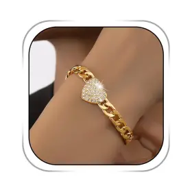 BR-72 DMAIY Women Baroque Pearl Bracelet Heart Adjus