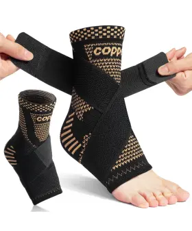 Dr Jk Whxg001d444npvs Jk- Ankle Brace For Women And Men Small 1 Pair Copper Black Adjust
