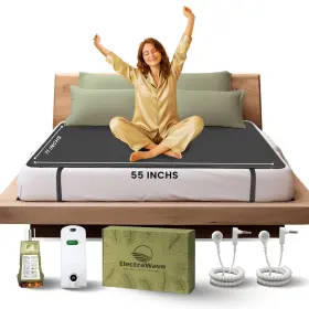 198168359273 ELECTRAWAVE Grounding Mattress Cover Pad Queen