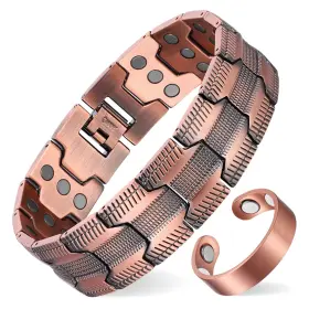 722024830677 FASHTOUR Copper Bracelet Men Triple Ultra