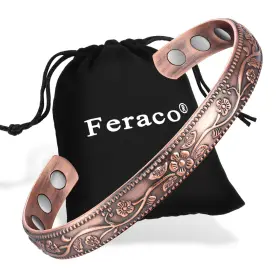 B088WQPG5F FERACO Women Copper Magnetic Bracelet Ultra Pure