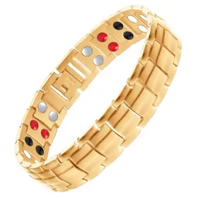 B09Y56PFYR FERACO Mens Magnetic Bracelet Titanium Steel Row