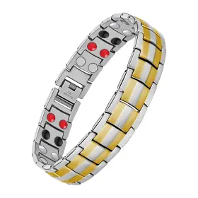 B09ZPDC95X FERACO Mens Titanium Steel Magnetic Bracelet Row