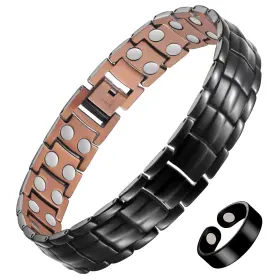 B0BJ1P9HRD FERACO Mens Copper Magnetic Bracelet Ring Solid