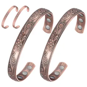 B0BM3D4MHK FERACO Womens Ultra Magnetic Copper Bracelet Set