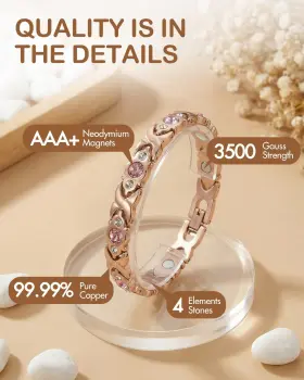 B0G3WGMX3S FERACO Pure Copper Magnetic Bracelet Women Gauss