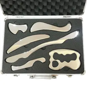 SWD2 FORQOQO Gua Sha Massage Tool Set Steel Scraping Targ