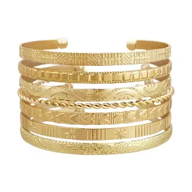 SES027R001 FUNOJOY Bangle Bracelets Set Women Stackable Cuff