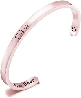 Gdkasrny 795749068496 Mama Bear Bracelet With 1 2 3 Cubs Cuff Mom Gifts 1cub Rose Gold