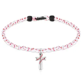 SEV-GLENMAL-1120 GLENMAL Rope Baseball Cross Necklace Boys