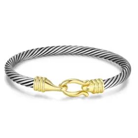 AP-1001 HANTNOOL Cable Bracelets Women Tone Cuff Bangle Hook