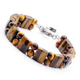 BR-BRCL01 HASKARE Mens Tiger Bracelet Natural Stone Beads