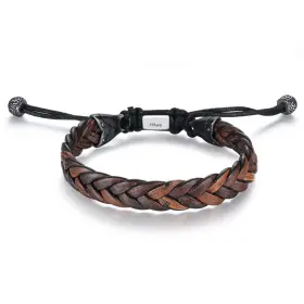Hius Ldfb000131 Leather Bracelet For Men Adjustable Braided Wristband Menft
