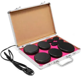 BU68TGY HPRAMPI Stone Massage Set Rocks Heater Portabl Kit