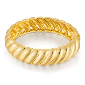 22665 HUAYUNFANG Chunky Bangle Bracelets Women Twisted Hinged