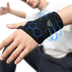 HW55-BLACK JAPSERUNA Wrist Wrap Brace Microfiber Carpal