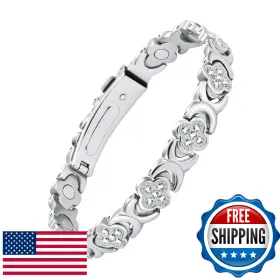 B0CRGQ67RF JECANORI Magnetic Bracelet Women Gauss Leaf Clover