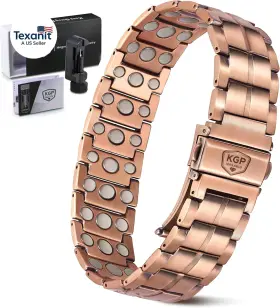 Jewelry 445023353307 Mens Magnetic Copper Bracelet 3x Strength Ultra Enhanced Magnets 99.99% So