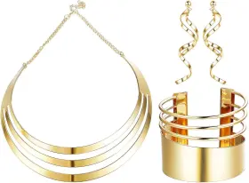 705353484629 JOERICA Bib Choker Necklace Set Cuff Bangle