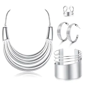 JONE506-S JOERICA Bib Choker Necklace Jewelry Set Cuff Bangle