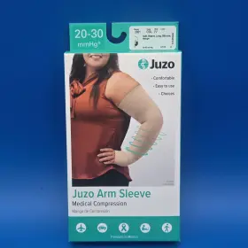 Juzo 640095075752 Soft Compression Armsleeve With Silicone Top Band 20-30 Mmhg Beige Size Iv