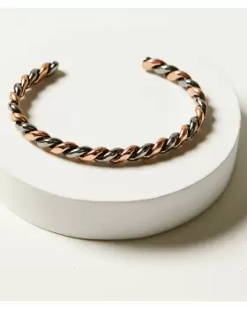 D47812 M-F WESTERN Mens Copper Strike Twisted Cuff Bracelet