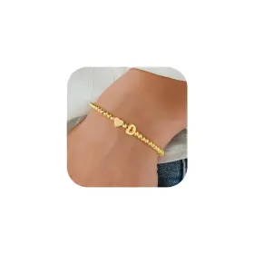 721702769193 M-MOOHAM Heart Initial Bracelet Women Dainty