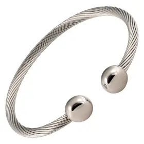 ALLSSSILVER-M-7 MAGNETJEWELRYSTORE Twisted Steel Magnetic Men