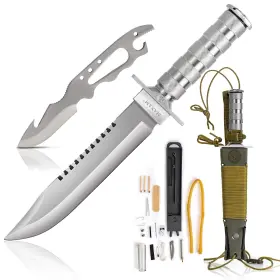 Skjsk MAXAM Survival Knife Set Zinc Alloy Handles Ideal Fo