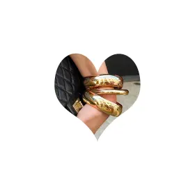 1057 MSSIEJEW Chunky Bangle Bracelets Trendy Cuff