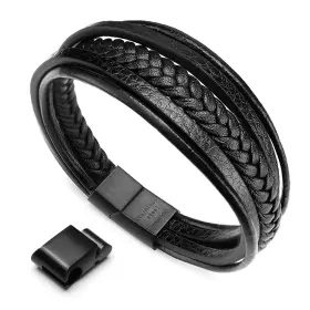 BMT160602AUS MURTOO Mens Bracelet Clasp Cowhide Braided