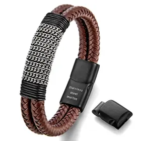 KZ006 MURTOO Mens Bracelet Double Row Braided