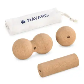 55331.01 NAVARIS Cork Massage Roller Ball Set Peanut