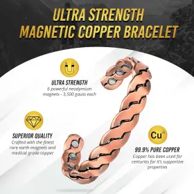 AK-0273-UBJD COPPER Magnetic Effective Pure Bracelet Men