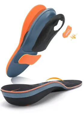 DE-255ORANGE-7 PCSSOLE Plantar Fasciitis Insoles Inserts Men