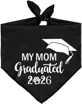 738630390399 PICKUPIK Dog Graduation Bandana Mom Graduated