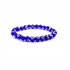 PP-EVIL-EYE-1 PRECIOUS PEBBLE Natural Stone Healing Bracelet