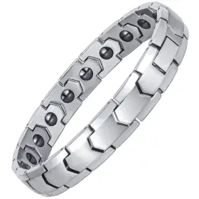 B0B3D1QRN6 PUJANE Magnetic Hematite Bracelet Men Women Steel