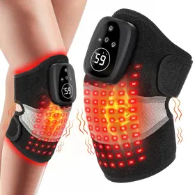 Puvin 670494640176 Red Light Therapy Knee Brace For Pain Relief Universal Vibration Massag
