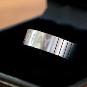 5214 Q-RAY Titanium Ring Unisex Ionized Energy Healing Box