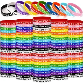 BRACELETS-01 ROAKFONK Jesus Loves Silicone Bracelet Colorful