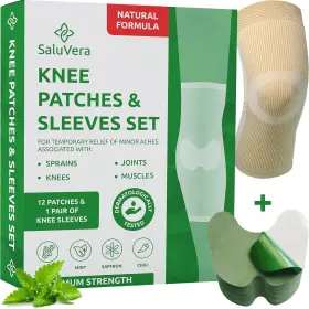 SD132 SALUVERA Warming Herbal Knee Patches Compression Relief