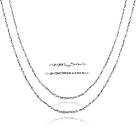 Santhree St00025 2.5mm Pure Titanium Twist Chain Necklace For Women And Men Sensitive S