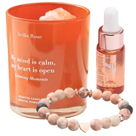 Cmrednet SCILLA ROSE Mom Aromatherapy Bracelet Crystal Candle