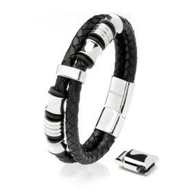 B003-17 SERASAR Bracelet Men Steel Magnetic Clasp