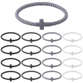 XLA-SOAOO-3037 SOAOO Jesus Cross Silicone Bracelet Braided